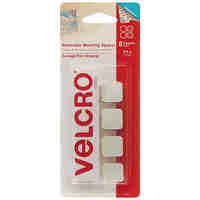 Velcro Removable Squares 1.9cm 8 Pack White 