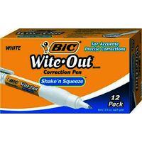 Correction Pen Bic Wite Out Shake N Squeeze 6236 Box 12