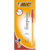 Pen Bic Finepoint Red 0121 Box 12