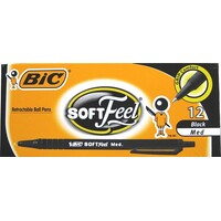 Pen Bic Soft Feel Retractable 91435 Black Box 12