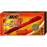 Pen Bic Soft Feel Retractable 91437 Red Box 12