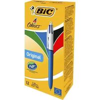 Pen Bic 4 Colour Retractable Original Medium 801867 Box 12 