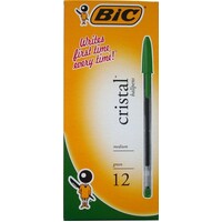 Pen Bic Cristal Medium Green 0231 Box 12