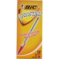 Pen Bic Cristal Medium Red 0221 Box 12