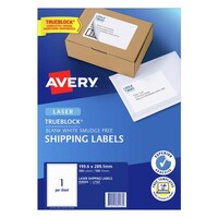 Full Page - Avery 1UP Inkjet Laser Shipping Labels 100 Sheets