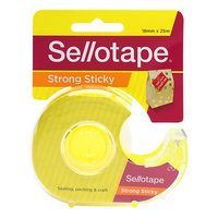 Tape Sellotape Sticky On Dispenser 18mm x 25m Hangsell Carded 960115 Box of 8 