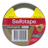 Packaging Tape Sellotape 175BR Brown 36mm x 50m Hangsell 970004