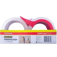 Tape Packaging Sellotape Heavy Duty 48mm x 50m Clear Pack 2 with Dispenser 