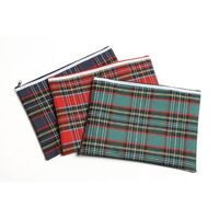 Pencil Case Marbig Tartan Giant 1 Zip 350 x 255mm 974422 Pack 12