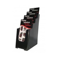 Deflecto DL Brochure Holder 4 Tier Recycled Black 97704 