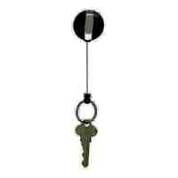 Key Holder Retractable Mini Rexel with Ring Black 9800502 