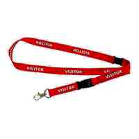 Visitor Lanyard Rexel Preprinted Red Pack 5