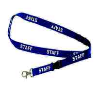 Staff Lanyard Rexel with Swivel Clip White on Blue 9842001 Pack 5