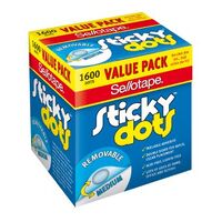 Sticky Dots Sellotape Removable 990003 Bulk Pack of 1600 Dots