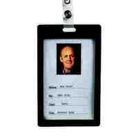 ID Card Holder Plastic Rexel Portrait Black 9901002 Hangsell Pack 6 