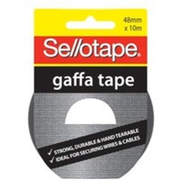 Cloth Gaffa Tape Sellotape 48mm x 10m Black Hangsell Each 