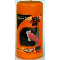 Screen Cleaning Wipes Fellowes 99703 Tub 100