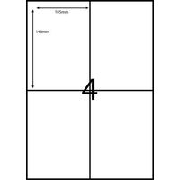 Label Rediform Copier A4/4C 4 Per Sheet 105 x 148mm Compatible DL04 Box 100