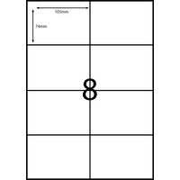 Label Rediform Copier A4/8C 8 Per Sheet 105 x 74mm Compatible DL08 Box 100