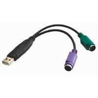 Astrotek USB 2.0 to PS2 Cable 15cm - for Mouse Keyboard Black Colour RoHS