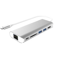 Astrotek USB-C Dock 6-in-1 Multiport Docking Station with 1xHDMI 4K 1xGLAN 2xUSB3.0 TF/SD Card Reader USB-C PD ~100W for Macbook Pro Air Chromebook