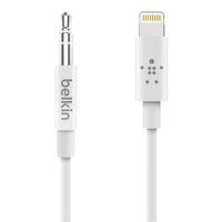 BELKIN 1.8M LIGHTNING TO 3.5MM AUDIO CABLE, MFi, WHITE