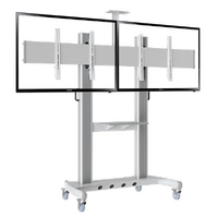 HEIGHT ADJUSTABLE TROLLEY FOR TV SCREEN SIZE 40-65 MAX 136.4KG - WHITE