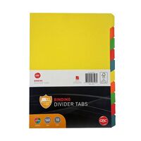 Binding Divider Tabs A4 Unpunched 160gsm GBC Summer Colour 10 Tab BCT10TSC 