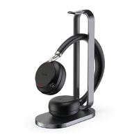 Yealink BH72 Bluetooth Wireless Stereo Headset, with Charging Stand, Black, USB-A, Supports Wireless Charging, Rectractable Mic, 40 hours battery life