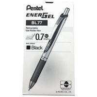 Pen Pentel Energel BL77A Retractable Rollerball Black Box 12 