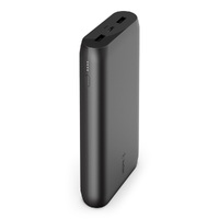 Belkin BOOST CHARGE Power Bank 20K - Black (BPB003btBK),6 in./15cm USB-A to USB-C cable included,Dual Port charges two devices at once