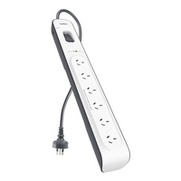 BELKIN 6 OUTLET SURGE PROTECTOR WITH 2M CORD, 2YR WTY, $30K CEW