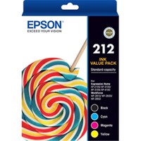 EPSON 212 STD VALUE PACK FOR XP-4100 XP-3105 XP-3100 XP- 2100 WF-2850 WF-2830 WF-2810