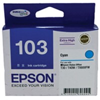 EXTRA HIGH CAP 103 CYAN INK CARTRIDGE FOR STYLUS OFFICE T30 T40W TX600FW