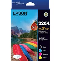 EPSON 220XL FOUR CLR STD VALUE PK BLKCMY WF-2630 WF-2650 & WF-2660