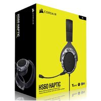 Corsai HS60 HAPTIC Stereo Gaming Headset with Haptic Bass - Black with Camouflage Black and White Cover. Headphone (LS)