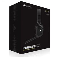 Corsair HS80 RGB Wireless Carbon- Dolby Atoms 3D, Pulse Sound, Hyper Fast Slipstream Wireless 20hrs - Gaming Headset PC,PS5, Xbox Headphones