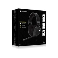 Corsair HS80 RGB Carbon- Dolby Atoms 3D, Pulse Sound, Dolby 7.1 Surroud, USB - Gaming Headset PC,PS5, Xbox X Headphones.