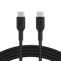 BELKIN BOOSTCHARGE 1M USB-C TO USB-C CHARGE/SYNC CABLE, BRAIDED, BLACK, 2 YRS