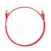 8ware CAT6 Ultra Thin Slim Cable 0.5m / 50cm - Red Color Premium RJ45 Ethernet Network LAN UTP Patch Cord 26AWG for Data