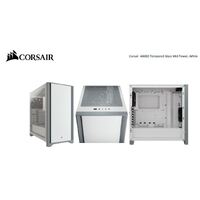Corsair Carbide Series 4000D Solid Steel Front ATX Tempered Glass White, 2x 120mm Fans pre-installed. USB 3.0 x 2, Audio I/O. Case (LS)