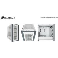 Corsair 5000X RGB TG E-ATX, ATX, USB Type-C, 3x 120mm TGB Front, Radiator 360mm. 7+2 PCI, 4x 2.5' SSD, 2x 3.5' HDD. VGA 420mm. White Tower Case (LS)