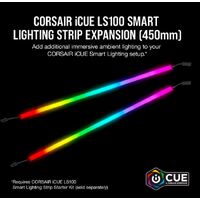 Corsair iCUE LS100 Smart Lighting Strip Expansion Kit 2x 450mm Addressable LED Strip, RGB Ext Cable, Adhesive Tape, Cable Clip. 2 Years Warranty.