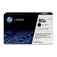 HP 80A BLACK TONER - APPROX 2.7K PAGES - M401, M425, CP3525 COMPATIBLE PRINTERS
