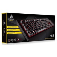 Corsair K68 - IP32 Dust and Spill Resistant, Compact Mechanical Keyboard, Cherry MX Red, Backlit Red LED (LS)