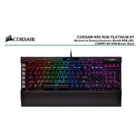 Corsair K95 RGB PLATINUM XT, Cherry MX Brown, Dynamic Per-Key RGB Backlighting with 19-Zone LightEdge, Mechanical Gaming Keyboard (LS) K100RGB