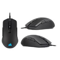 Corsair M55 RGB PRO Ambidextrous Multi-Grip Gaming Black Mouse, 200-12,400 DPI, ICUE Software. 2 Years Warranty