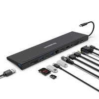 Simplecom CHN622 USB-C 12-in-1 Multiport Docking Station Laptop Stand Dual HDMI + VGA Triple Display Gigabit LAN 