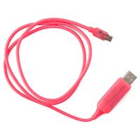 Astrotek 1m LED Light Up Visible Flowing Micro USB Charger Data Cable Pink Charging Cord for Samsung LG Android Mobile Phone