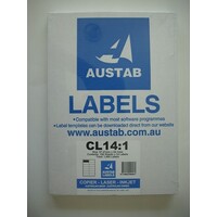 Label Austab Laser Copier CL14 97.4mm x 38mm Compatible DL14 Box 100 Sheets